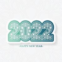 feliz año nuevo 2022 diseño de patrón de gradación adorno de texto vector