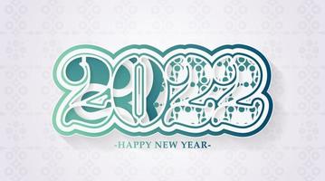 Happy New Year 2022 Gradation Pattern Design Text Ornament vector