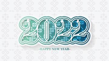 Happy New Year 2022 Gradation Pattern Design Text Ornament vector