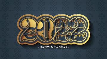 Happy New Year 2022 Text Ornament Design Pattern vector