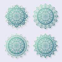 Set of colorful mandala design template vector