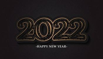 Happy New Year 2022 Text Ornament Design Pattern vector