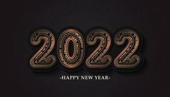 Happy New Year 2022 Text Ornament Design Pattern vector