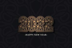 Happy New Year 2022 Text Ornament Design Pattern vector