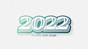 Happy New Year 2022 Gradation Pattern Design Text Ornament vector