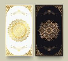 luxury mandala dark greeting card vector