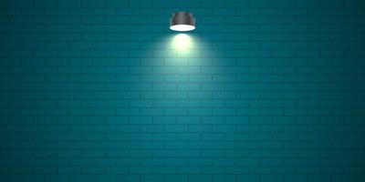 Brick wall background with lamp illustration template design vector