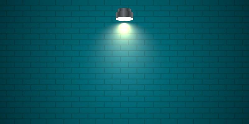 Brick wall background with lamp illustration template design