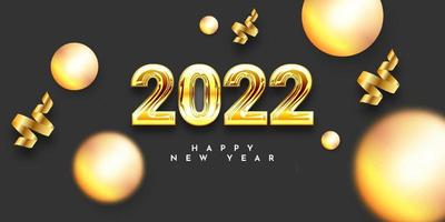 2022 happy new year gold luxury template design vector