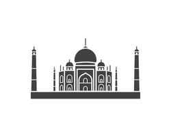 Taj Mahal. edificio emblemático vector icono