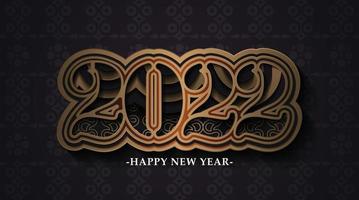 Happy New Year 2022 Text Ornament Design Pattern vector