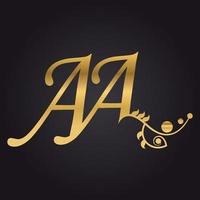 Vector initial letter AA florish typography logo design