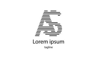 Vector initial letter AS simple typography logo design