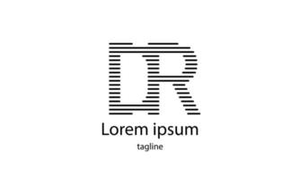 vector inicial letra dr diseño de logotipo de tifografía simple
