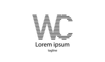 vector inicial letra wc diseño de logotipo de tifografía simple