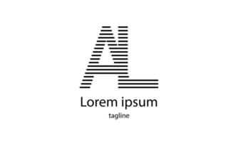 Vector initial letter AL simple typography logo design