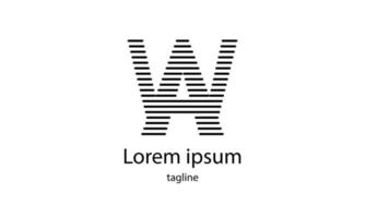 Vector initial letter AW simple typography logo design