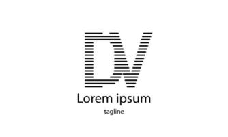 vector inicial letra dv diseño de logotipo de tifografía simple
