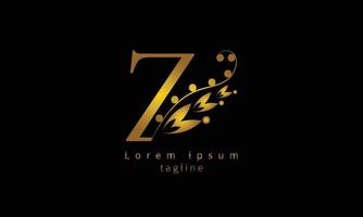 Vector initial letter Z florish typography logo design