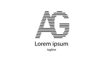 vector inicial letra ag diseño de logotipo de tipografía simple