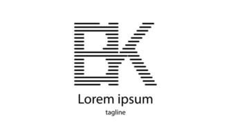 Vector initial letter BK simple typography logo design