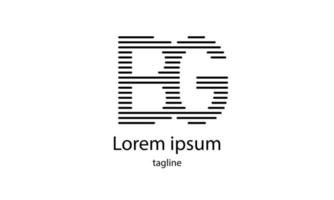 Vector initial letter BG simple typography logo design