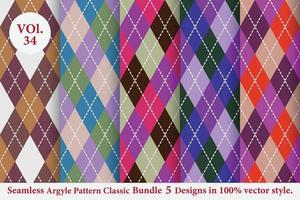 Argyle classic Pattern vector Bundle 5 designs Traditional,Fabric texture background