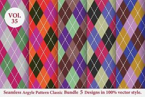 Argyle classic Pattern vector Bundle 5 designs Traditional,Fabric texture background