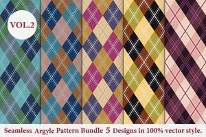 Argyle Pattern Bundle 5 designs,Argyle vector,geometric, background,wrapping paper,Fabric texture,Classic Knitted,plaid vector