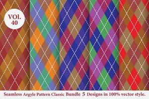 Argyle classic Pattern vector Bundle 5 designs Traditional,Fabric texture background