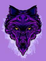 Ornamental Wolf Head Illustration vector