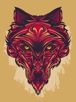 Ornamental Wolf Head Illustration