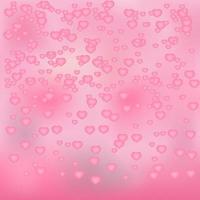 Soft pink hearts confetti background. Valentine s day shiny greeting card. Romantic vector illustration. Easy to edit design template.