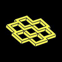 Figuras de ilusión óptica. objetos imposibles. líneas de formas geométricas. paradoja de Escher. arte óptico. vector