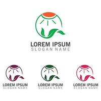 Floral nature leaf elegant design logo icon vector template
