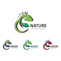Nature logo Image green tropical leaves illustration design vector
