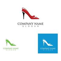 zapatos de mujer alta plantilla de concepto de diseño de logotipo