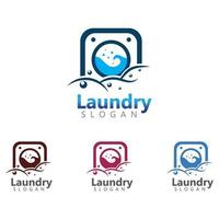 Laundry machine logo for business illustration template design vector