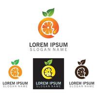 vector de concepto de diseño de logotipo de fruta naranja, plantilla de logotipo naranja