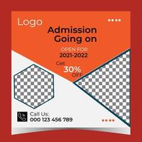 Back to school admission social media post vector