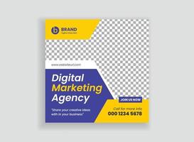 Digital marketing social media post template vector