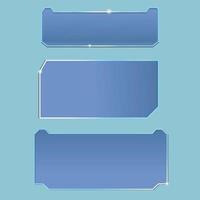 Blue ice tech frame for social media template and design vector