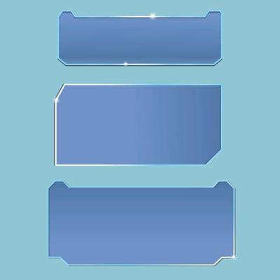 Blue ice tech frame for social media template and design