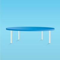 mesa redonda, mesa circular con fondo azul vector