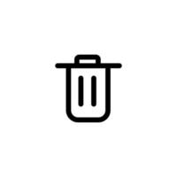 bin,delete,remove,trash icon on white background vector