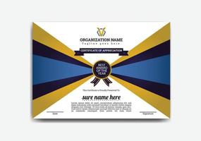 Modern, Creative, Eye catching and Professional Landscape Certificate of appreciation Flyer Template Design with colorful shape vector