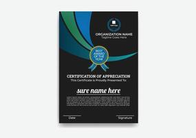 Modern, Creative, Eye Catching and Professional Certificate of appreciation Flyer Template Design with Colorful Shape Vector