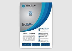 Blue Color Business and Corporate Flyer Template Design Vector with Circle and rectangle Layout