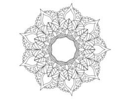 diseño de arte mandala en blanco y negro, real, vendimia vector