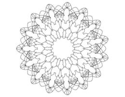 diseño de arte mandala en blanco y negro, real, vendimia vector